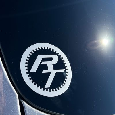 RT Logo White Die-Cut Decal.