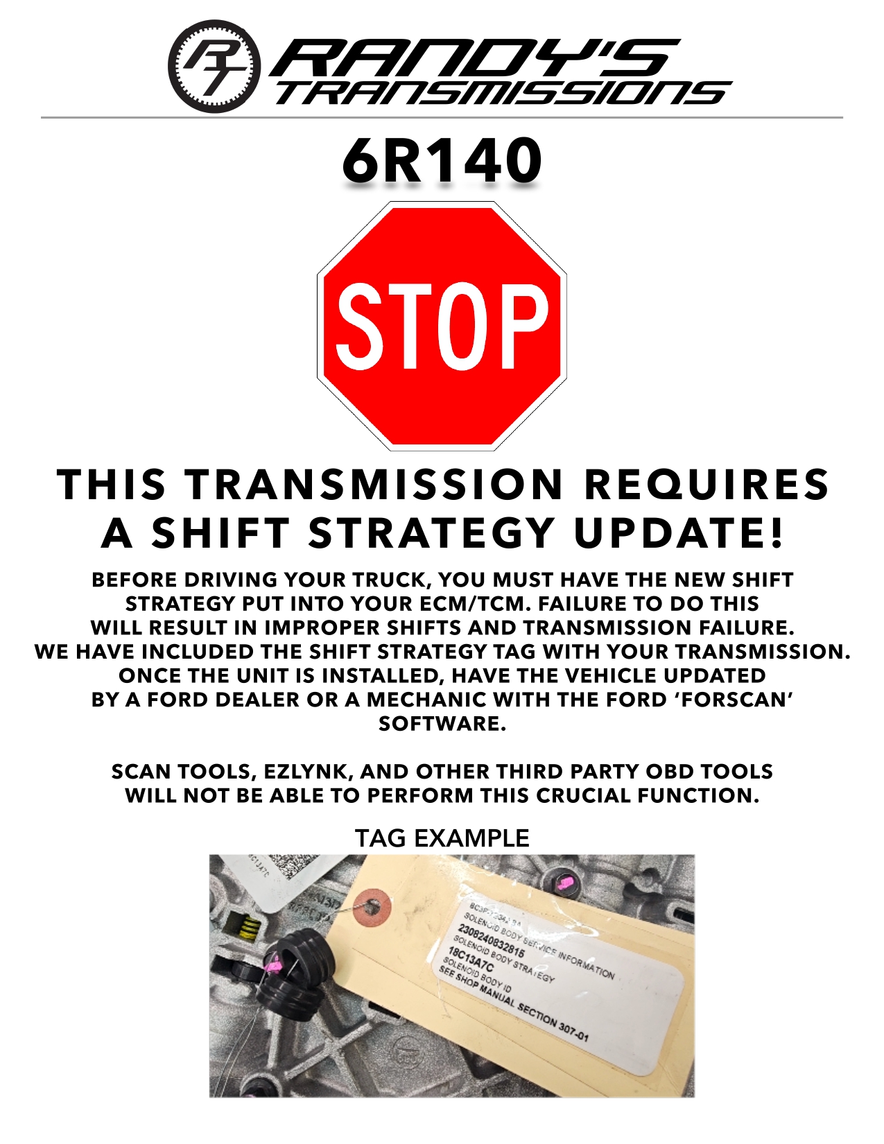 6R140 INSTALL INSTRUCTION