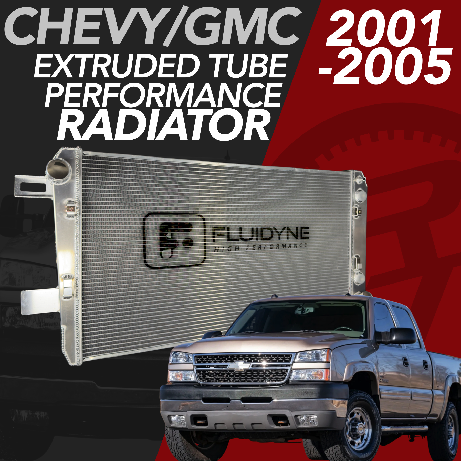 2001-2005 Chevy GMC 2500 3500 6.6L Duramax 5 Row Extruded Tube Aluminum Radiator