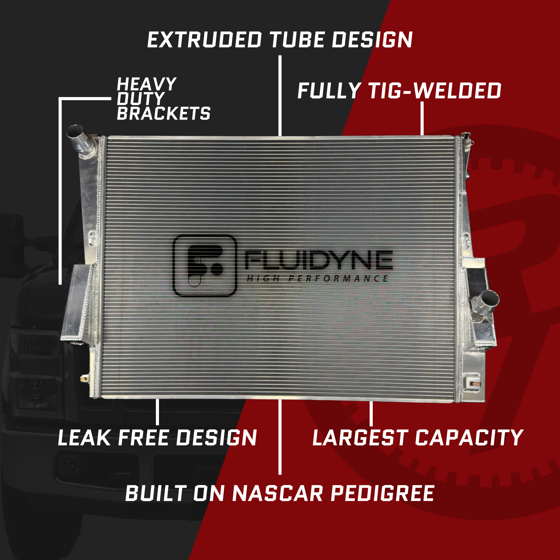 2008-2010 Ford 6.4L F250 F350, F450 Powerstroke Diesel 6 Row Extruded Tube Aluminum Radiator