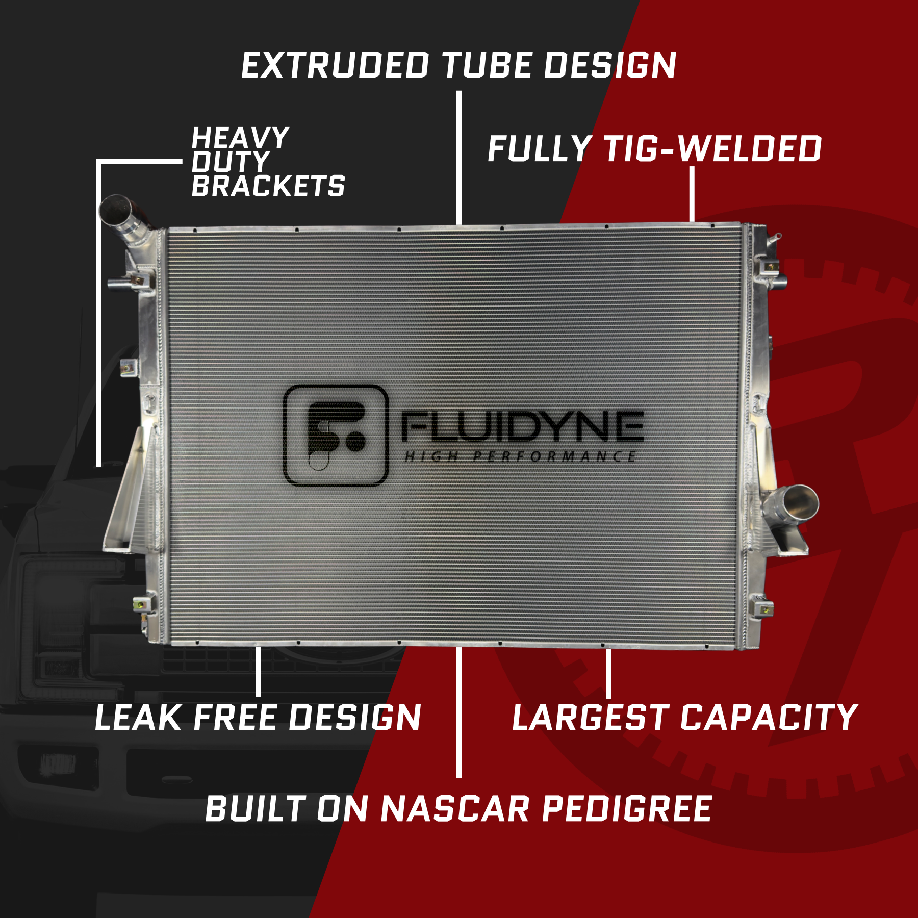 2017-2024 Ford 6.7L F250 F350, F450 Powerstroke Diesel 4 Row Extruded Tube Aluminum Radiator