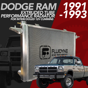 1991–1993 Dodge Ram 5.9L First Gen Cummins High Performance Aluminum Radiator — 68mm Four-Row Extruded Tube Core